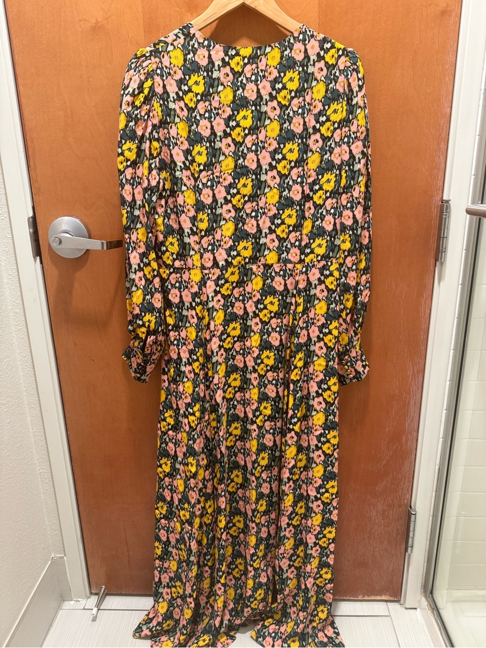 Boden 12 Floral Maxi Long Sleeve Tea Dress Boho Flowy Feminine Preppy V Neck - Picture 9 of 13
